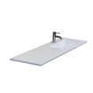 HR Badmeubelen Thin plan vasque pierre de synthèse 140,5x2x45,5cm cuve DROITE blanc brillant 1 trou de robinet SW235807