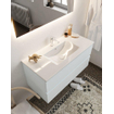 Mondiaz VICA Meuble Clay avec 2 tiroirs 100x50x45cm vasque lavabo Denia centre 1 trou de robinet SW410550