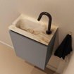 MONDIAZ TURE-DLUX Meuble toilette - 40cm - Smoke - EDEN - vasque Frappe - position gauche - 1 trou de robinet SW1103019