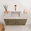 Mondiaz JOYA-DLUX 60cm meuble de toilette - couleur Dusk - Vasque FAYE position Milieu Sans trou de robinet couleur Glace. SW1423175