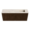 Mondiaz JOYA-DLUX 100cm meuble de toilette - couleur Walnut - Vasque FAYE position Droite 1 trou de robinet couleur Nata. SW1424495