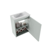 MONDIAZ TURE-DLUX Meuble WC 40 cm Greey. Lavabo EDEN Opalo position gauche. Avec 1 trou de robinet. SW1104316