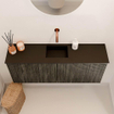 Mondiaz JOYA 100cm meuble de salle de bains - couleur Shadow - Vasque FAYE position Milieu Sans trou de robinet couleur Urban SW1421495