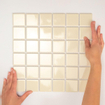 La Mosaic Factory Barcelona carreau mosaïque - 30,9x30,9cm - carrelage mural - Carré - Porcelaine Crème Brillant SW62167