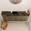Mondiaz JOYA-DLUX 113.2cm toiletmeubel - ronding links en rechts kleur Dusk - Wastafel FAYE positie Midden 1 kraangat kleur Lava. SW1423273