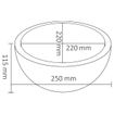 Differnz Ruz Waskom Keramiek diameter 25 x 11.5 cm mat wit SW705517