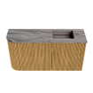 Mondiaz JOYA-DLUX Meuble de toilette 81,6cm - arrondi gauche couleur Chêne - Vasque FAYE position Droite Sans trou de robinet couleur Sombra. SW1424282