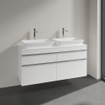 Villeroy & Boch Venticello Meuble sous lavabo 125.7x50.2x60.6cm avec 4 tiroirs pour 2 lavabos à poser blanc brillant 1025480