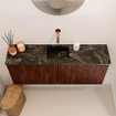 Mondiaz JOYA-DLUX 100cm meuble de salle de bains - couleur Ruby - Vasque FAYE position Milieu Sans trou de robinet couleur Lava. SW1423627