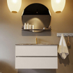 Mondiaz VICA-DLUX Ensemble de meuble de salle de bain - 90cm - meuble sous-vasque lin - 2 tiroirs - lavabo encastrée nuage milieu - 1 trou de robinet - version haute 60cm - lave SW1086173