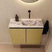 MONDIAZ TURE-DLUX Meuble de toilettes 60 cm Oro. EDEN vasque Glace position droite. Sans trou de robinet. SW1103447