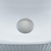 QeramiQ Fuente Ensemble de Lavabo - 40x21.5x12cm - strié - demi-rond - céramique - ensemble de robinet en acier inoxydable brossé - bouchon de vidange - siphon réduit - blanc mat SW1233103