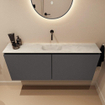 MONDIAZ TURE-DLUX Meuble toilette - 120cm - Dark Grey - EDEN - vasque Opalo - position centrale - sans trou de robinet SW1104281