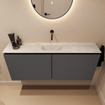 MONDIAZ TURE-DLUX Meuble WC 120 cm Dark Grey. Lavabo EDEN Opalo position milieu. Sans trou de robinet. SW1104281