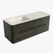Mondiaz CIRO-DLUX Badkamermeubelset - 130x45x50cm - Solid surface wastafel Ostra - 1 wasbak Links - zonder kraangaten - 4 lades - Shadow SW1532489