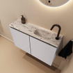 MONDIAZ TURE-DLUX Meuble toilette - 80cm - Cale - EDEN - vasque Glace - position droite - 1 trou de robinet SW1103192