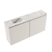 MONDIAZ TURE-DLUX Meuble toilette - 100cm - Linen - EDEN - vasque Glace - position gauche - 1 trou de robinet SW1103370