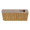 Mondiaz JOYA-DLUX 101.6cm toiletmeubel - ronding links kleur Oak - Wastafel FAYE positie Rechts 1 kraangat kleur Saba. SW1424218
