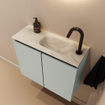 MONDIAZ TURE-DLUX Meuble toilette - 60cm - Greey - EDEN - vasque Ostra - position droite - 1 trou de robinet SW1104832