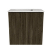 Mondiaz JOYA-DLUX 40cm toiletmeubel - kleur Shadow - Wastafel FAYE positie Links 1 kraangat kleur Glace. SW1422741