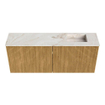 Mondiaz JOYA-DLUX 100cm toiletmeubel - kleur Oak - Wastafel FAYE positie Rechts 1 kraangat kleur Frappe. SW1421895