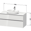 Duravit D-Neo wastafelonderkast 120x66.4x55cm 2 lades Natuur eiken Mat SW641473