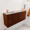 Mondiaz JOYA-DLUX 101.6cm toiletmeubel - ronding rechts kleur Ruby - Wastafel FAYE positie Links 1 kraangat kleur Glace. SW1423573