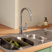 Grohe Start Loop Keukenkraan - 1-gats - hoge draaibare uittrekbare uitloop- voorsprong 21.5cm - open greep - chroom SW924749