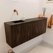 Mondiaz JOYA-DLUX 111.6cm toiletmeubel - ronding rechts kleur Walnut - Wastafel FAYE positie Links Zonder kraangat kleur Lava. SW1422492
