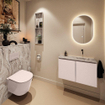 MONDIAZ TURE-DLUX Meuble de toilettes 80 cm Rosee. EDEN vasque Glace position droite. Sans trou de robinet. SW1103485