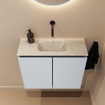 MONDIAZ TURE-DLUX Meuble toilette - 60cm - Clay - EDEN - vasque Ostra - position centrale - sans trou de robinet SW1104755