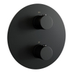 BRAUER Black Edition douche thermostatique encastrée - 3 voies - rond - set 81 - douche principale de 20 cm - bras mural courbé - douchette à main à 3 positions - flexible de douche - coude mural - noir mat SW1159194