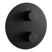 BRAUER Black Edition thermostatische Inbouw Regendouche - 3-weg - rond - set 94 - 30cm hoofddouche - gebogen muurarm - 3-standen handdouche - doucheslang - geïntegreerde glijstang - mat zwart SW1159203