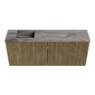 Mondiaz JOYA-DLUX 100cm toiletmeubel - kleur Dusk - Wastafel FAYE positie Links Zonder kraangat kleur Sombra. SW1426148