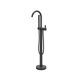 IVY Pact Robinet de baignoire sur pied - bec rotatif - 150cm - flexible de douche - douchette stick - Noir mat PED SW1031176