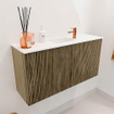 Mondiaz JOYA 80cm meuble de salle de bains - couleur Dusk - Vasque FAYE position Milieu 1 trou de robinet couleur Talc. SW1421621