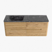 Mondiaz CIRO-DLUX Badkamermeubelset - 130x45x50cm - Solid surface wastafel Lava - 1 wasbak Links - zonder kraangaten - 4 lades - Oak SW1531089
