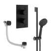 Crosswater MPRO Handdoucheset - 2 hendels - badafvoer - handdouche - glijstang - mat zwart SW1472638