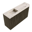 Mondiaz JOYA-DLUX Meuble de toilette 81.6cm - arrondi droit couleur Shadow - Vasque FAYE position gauche sans trou de robinet couleur Nata SW1424991