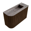 Mondiaz JOYA-DLUX 61.6cm toiletmeubel - ronding links kleur Walnut - Wastafel FAYE positie Rechts 1 kraangat kleur Oza. SW1424588
