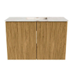 Mondiaz JOYA-DLUX 60cm meuble de toilette - couleur Oak - Vasque FAYE position Milieu Sans trou de robinet couleur Frappe. SW1421875