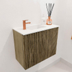 Mondiaz JOYA 50cm meuble de toilette - couleur Dusk - Vasque FAYE position Gauche 1 trou de robinet couleur Talc. SW1421602