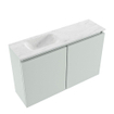 MONDIAZ TURE-DLUX Meuble WC 80 cm Greey. Lavabo EDEN Opalo position gauche. Sans trou de robinet. SW1104365