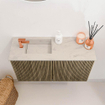 Mondiaz JOYA-DLUX 70cm toiletmeubel - kleur Dusk - Wastafel FAYE positie Links 1 kraangat kleur Opalo. SW1423292