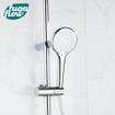 FugaFlow Efficiente Sobrado Ensemble de douche à effet pluie avec thermostat douche de tête 20cm douchette à main 3 positions chrome SW1123835