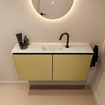MONDIAZ TURE-DLUX Meuble toilette - 100cm - Oro - EDEN - vasque Ostra - position centrale - 1 trou de robinet SW1104954