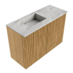 Mondiaz JOYA-DLUX 60cm meuble de toilette - couleur Oak - Vasque FAYE position Gauche Sans trou de robinet couleur Glace. SW1421964