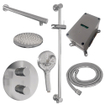 BRAUER Chrome Carving thermostatische Inbouw Regendouche - 3-weg - rond - set 91 - 20cm hoofddouche - rechte muurarm - 3-standen handdouche - doucheslang - geïntegreerde glijstang - chroom SW1159016