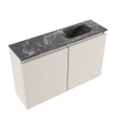 MONDIAZ TURE-DLUX Meuble toilette - 80cm - Linen - EDEN - vasque Lava - position droite - 1 trou de robinet SW1103893