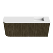 Mondiaz JOYA 101.6cm meuble de salle de bains - arrondi gauche couleur Shadow - Vasque FAYE position Droite 1 trou de robinet couleur Talc. SW1421435